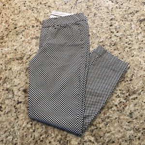 Stylus Black White Birdseye Check Pattern Printed Crop Pants